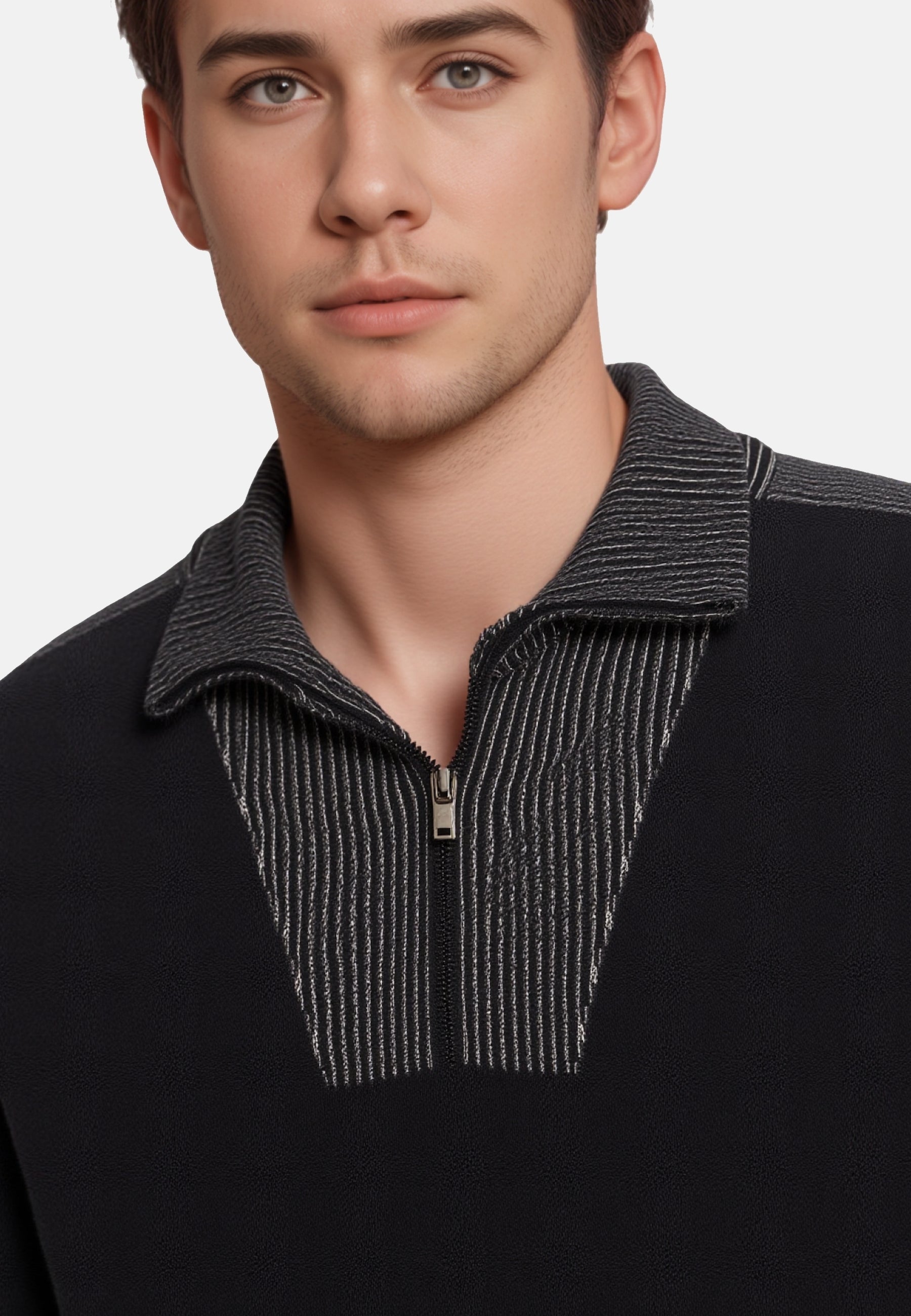 Hajo Chenille Strickpullover Troyer