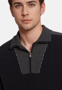 Hajo Chenille Strickpullover Troyer