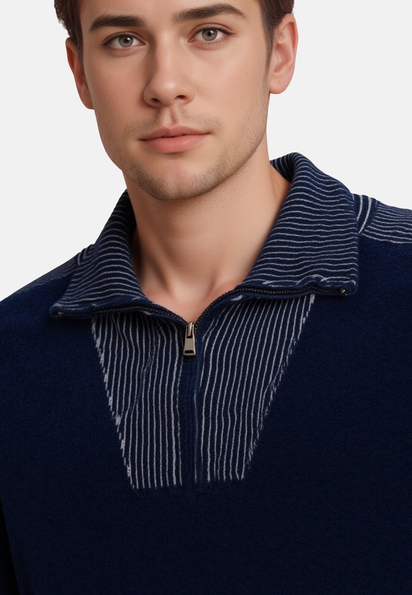 Hajo Chenille Strickpullover Troyer