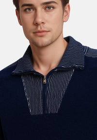 Hajo Chenille Strickpullover Troyer