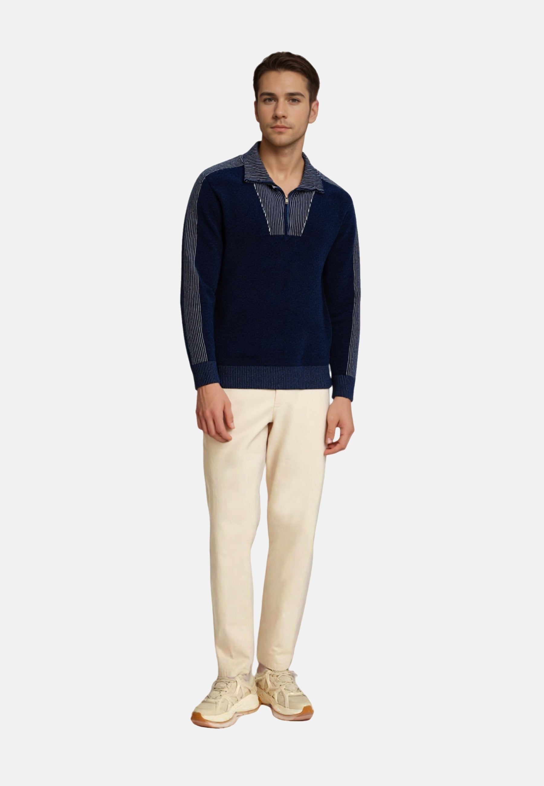 Hajo Chenille Strickpullover Troyer