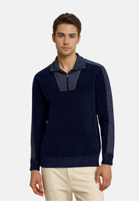 Hajo Chenille Strickpullover Troyer