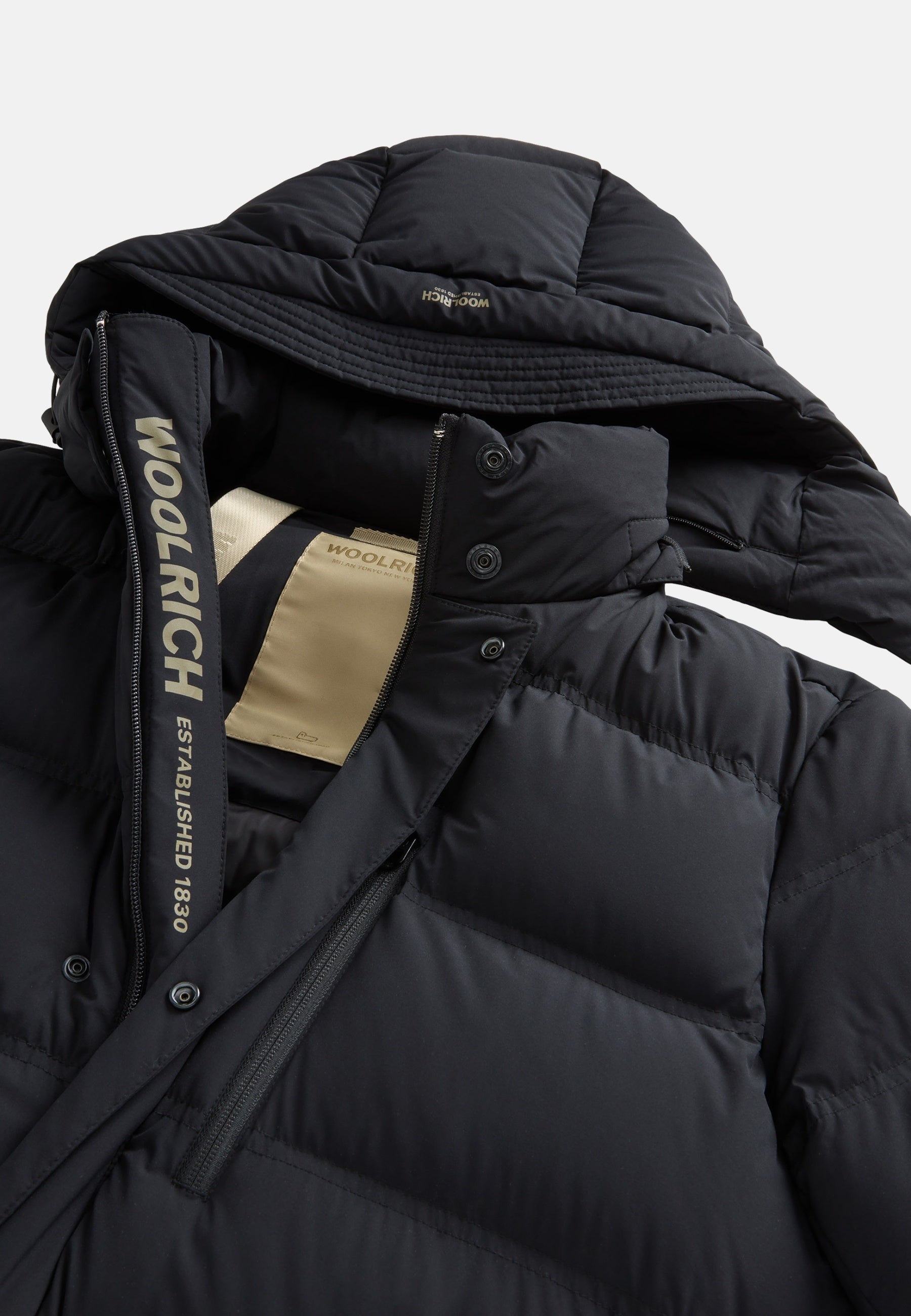 Woolrich Matt langer Steppmantel