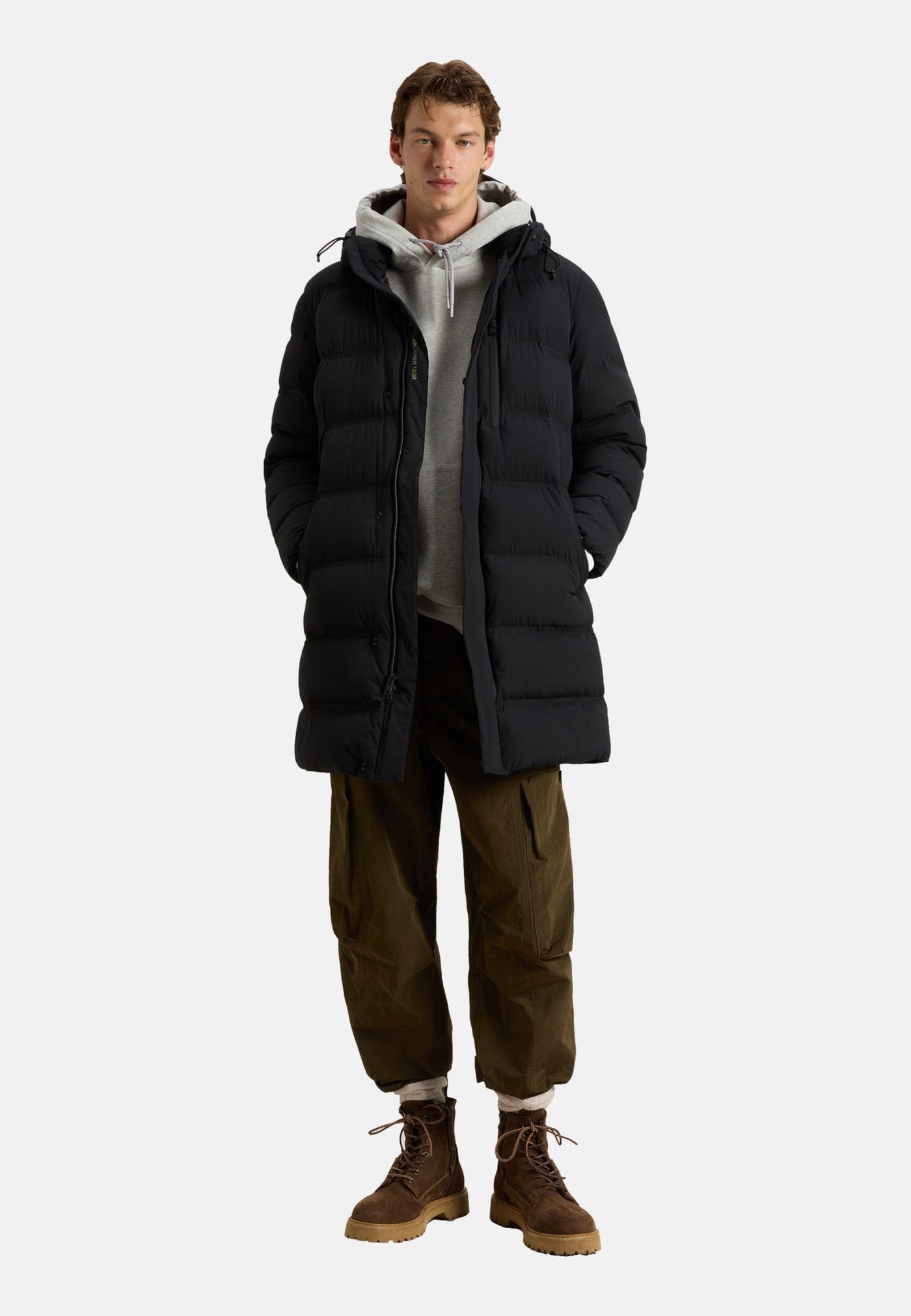 Woolrich Matt langer Steppmantel