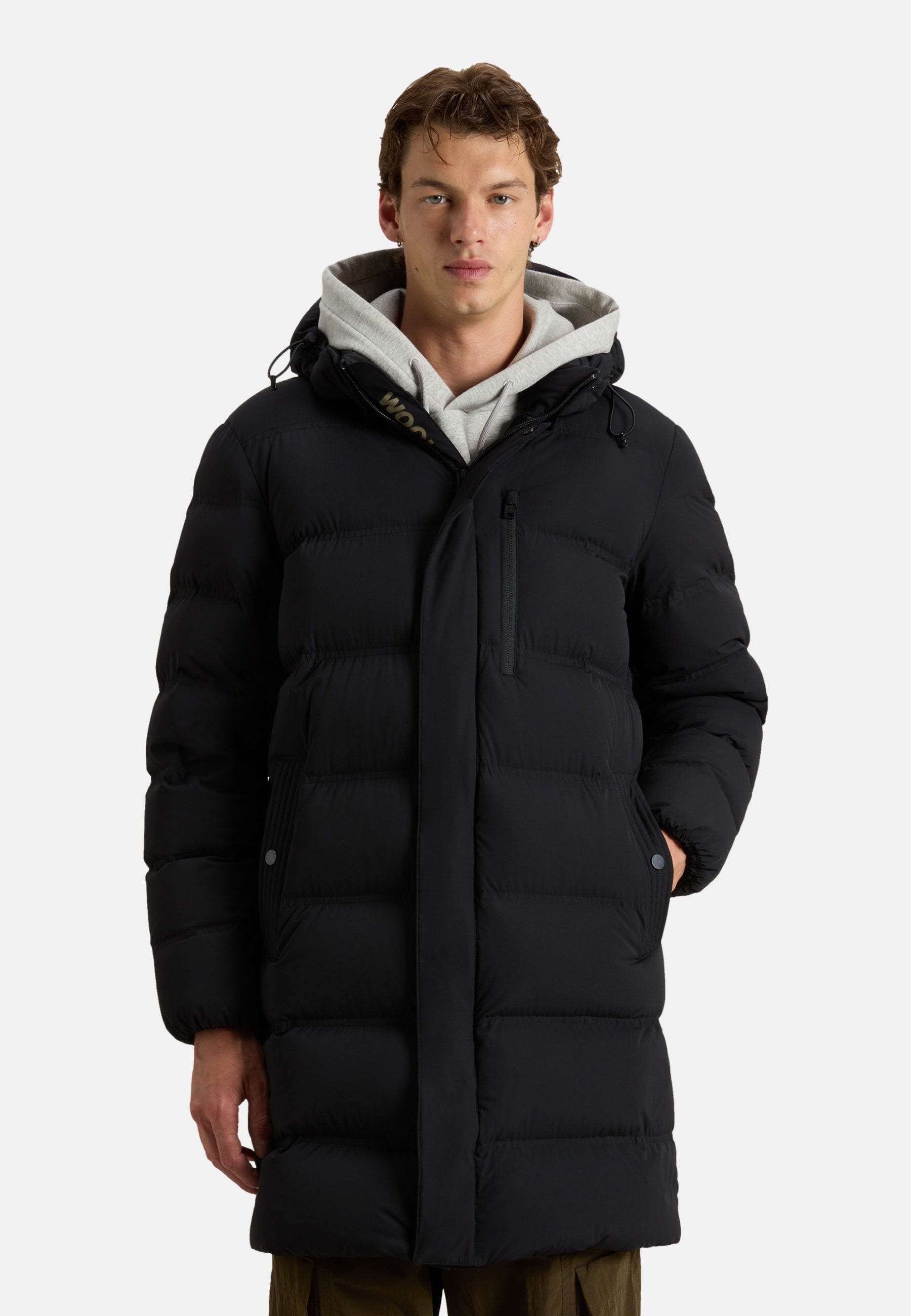 Woolrich Matt langer Steppmantel