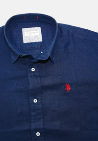 U.S. POLO Leinenhemd Button Down Linenshirt