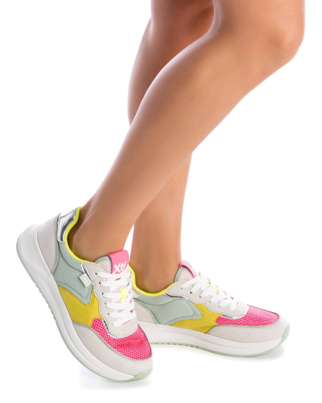 XTI Sneaker low BEIGE TEXTILE COMBINED LADIES SHOES