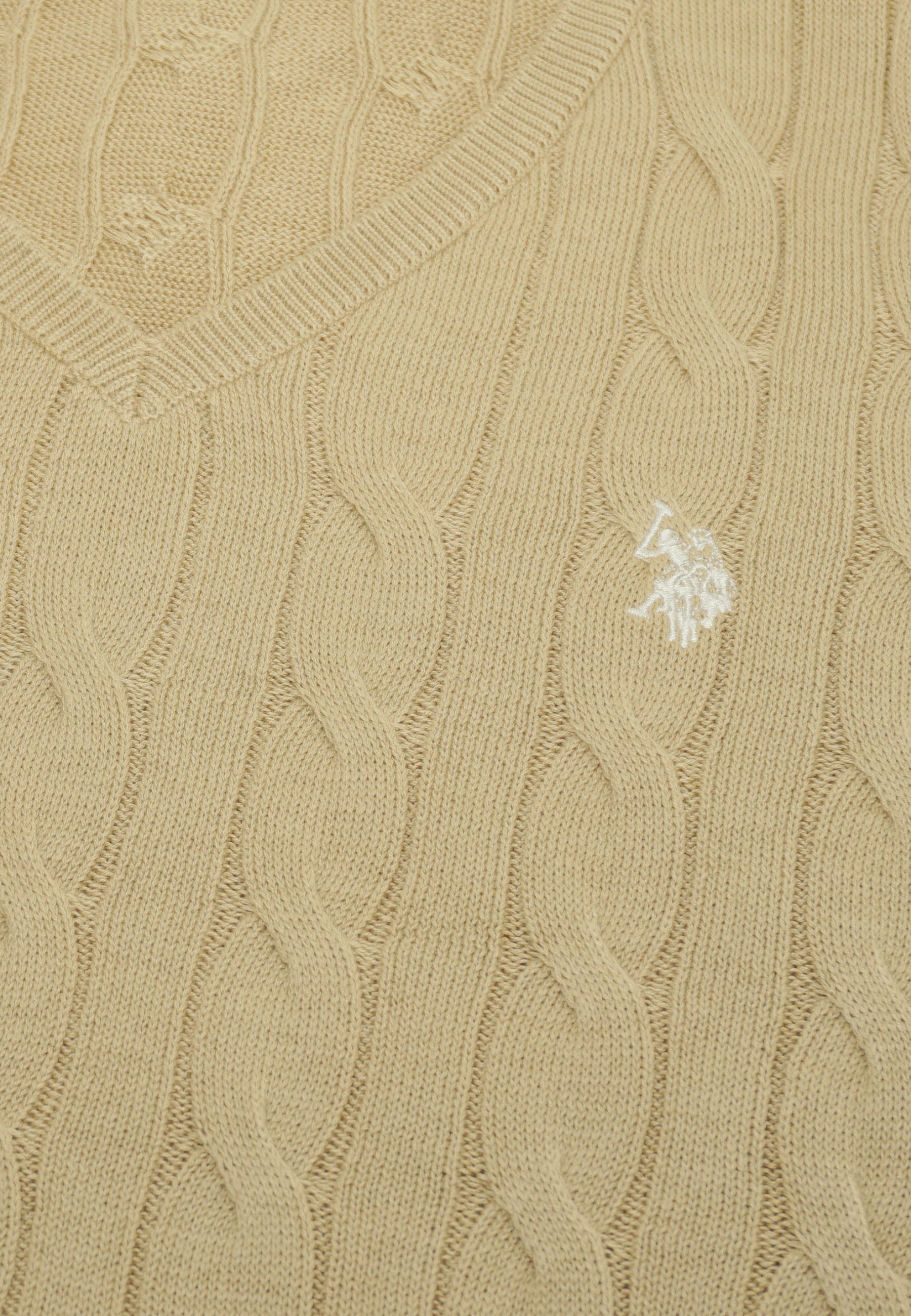 U.S. POLO Pullover Cable V-Neck