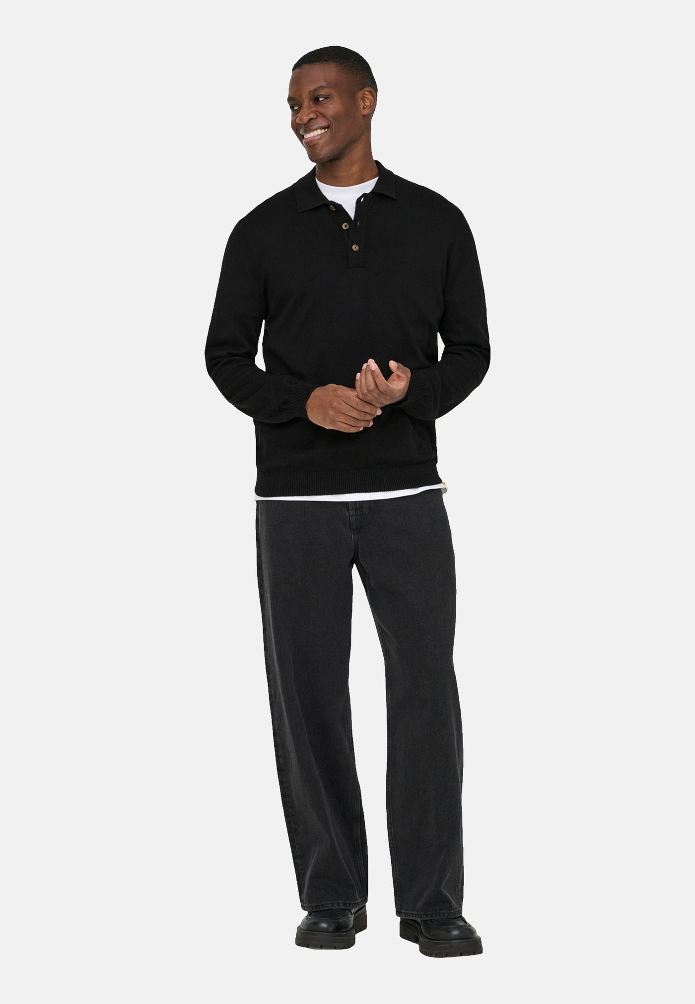 Only & Sons Loui Langarmshirt mit Polokragen