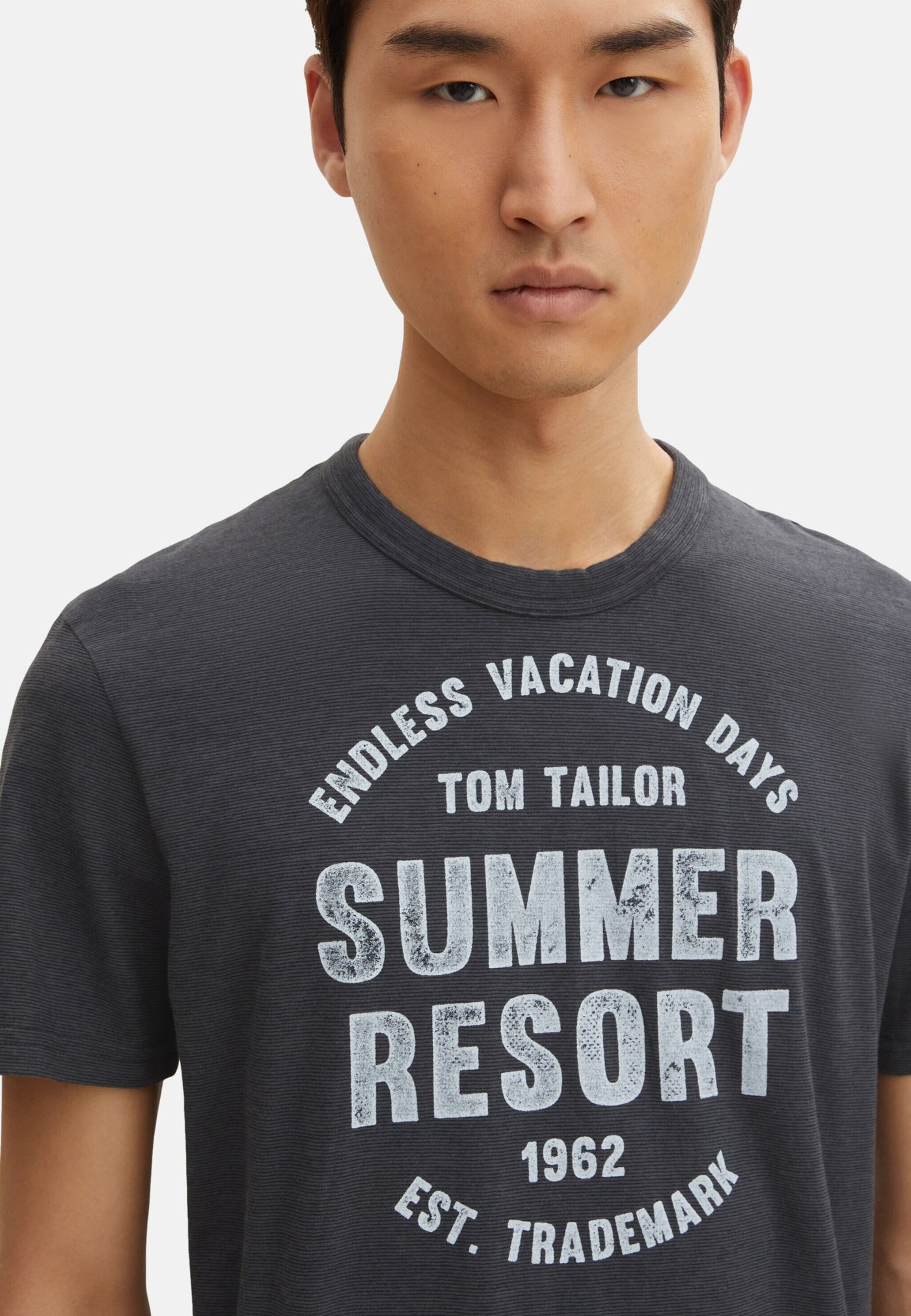 Tom Tailor Washed Printed Stripe Kurzarmshirt