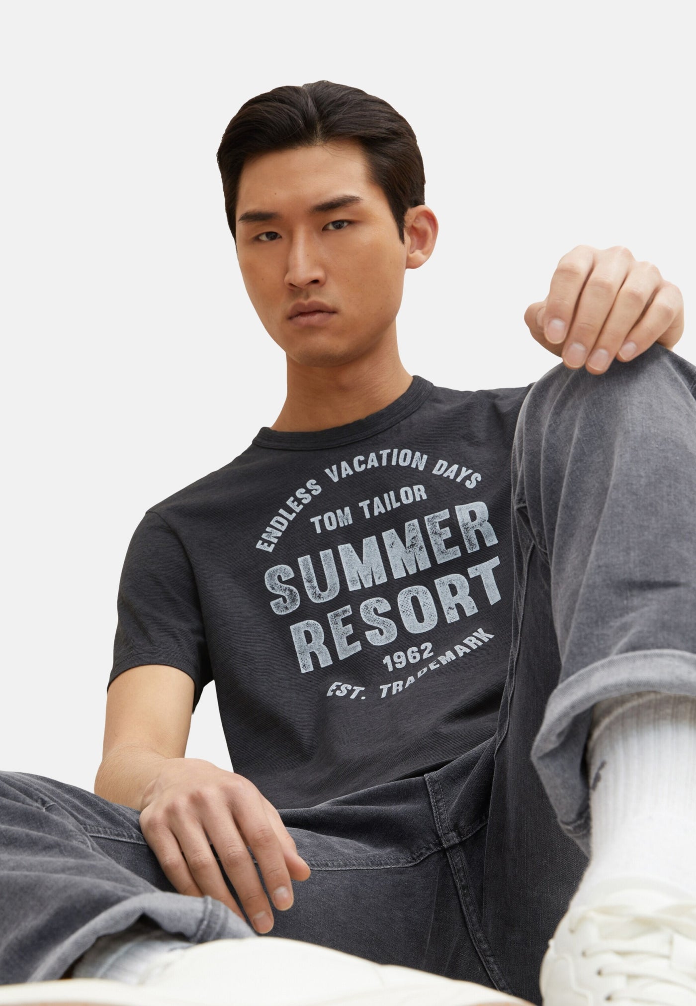 Tom Tailor Washed Printed Stripe Kurzarmshirt