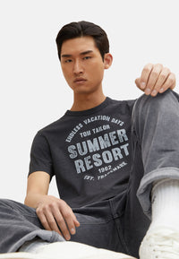 Tom Tailor Washed Printed Stripe Kurzarmshirt