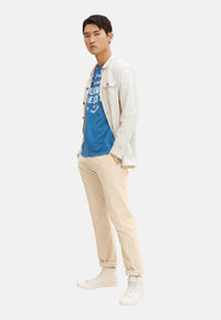 Tom Tailor Washed Printed Stripe Kurzarmshirt