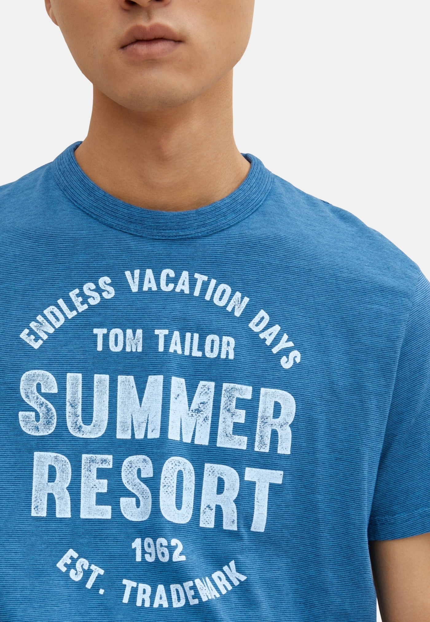 Tom Tailor Washed Printed Stripe Kurzarmshirt