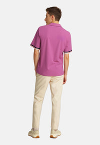 Jack & Jones Piqué-Poloshirt BLUWAVE POLO SS mit Rippbündchen und Logo-Stitching