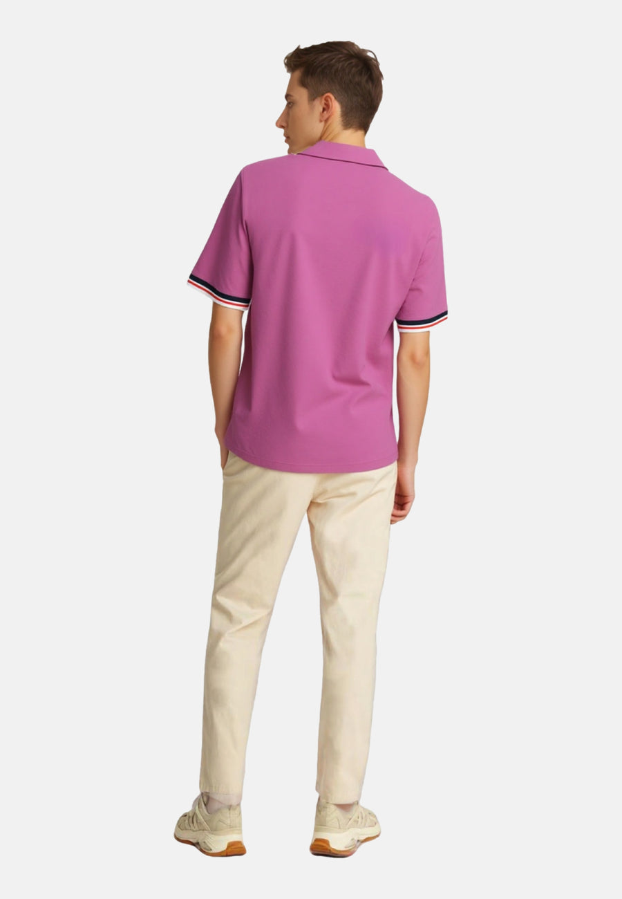 Jack & Jones Piqué-Poloshirt BLUWAVE POLO SS mit Rippbündchen und Logo-Stitching