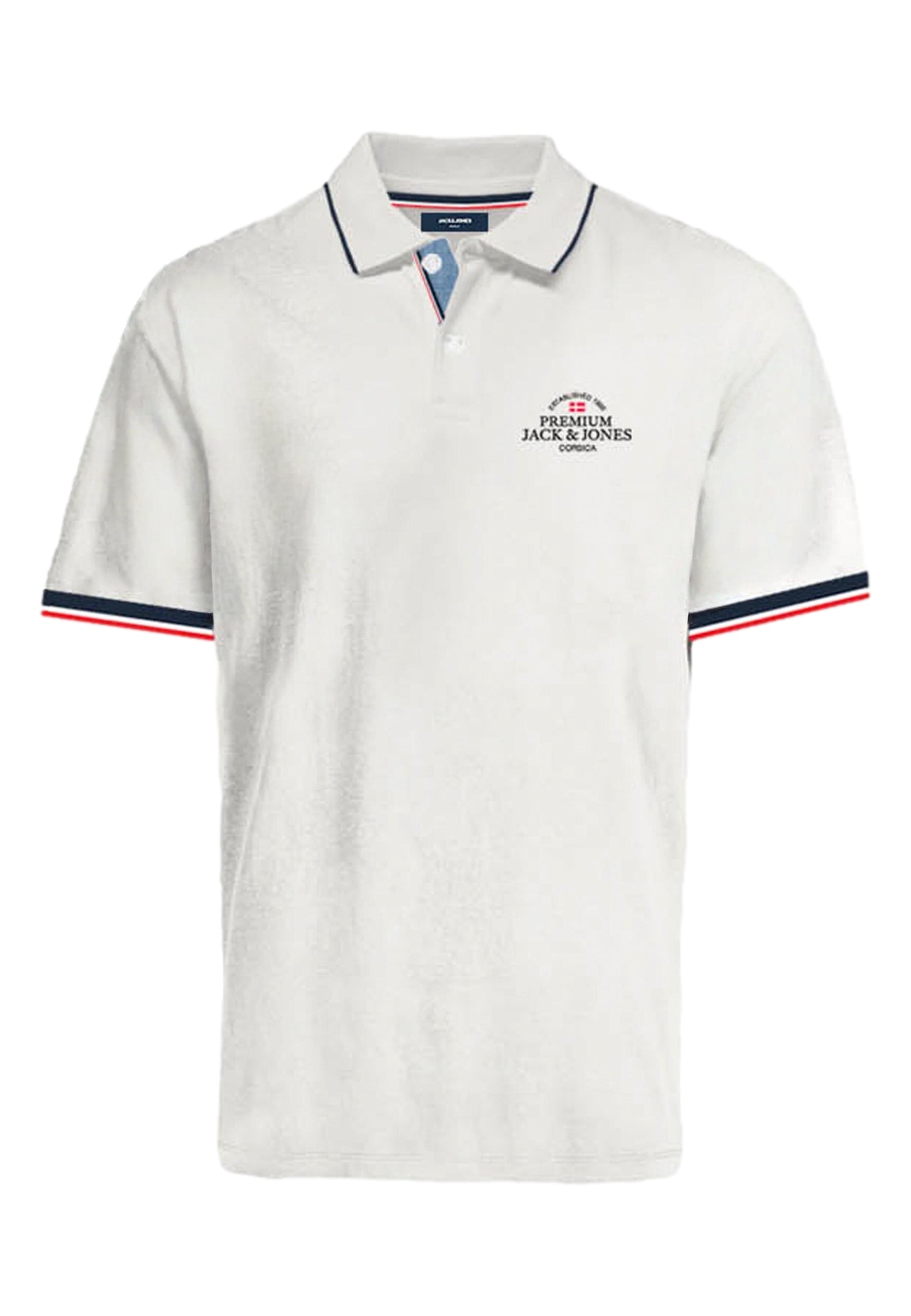Jack & Jones Piqué-Poloshirt BLUWAVE POLO SS mit Rippbündchen und Logo-Stitching