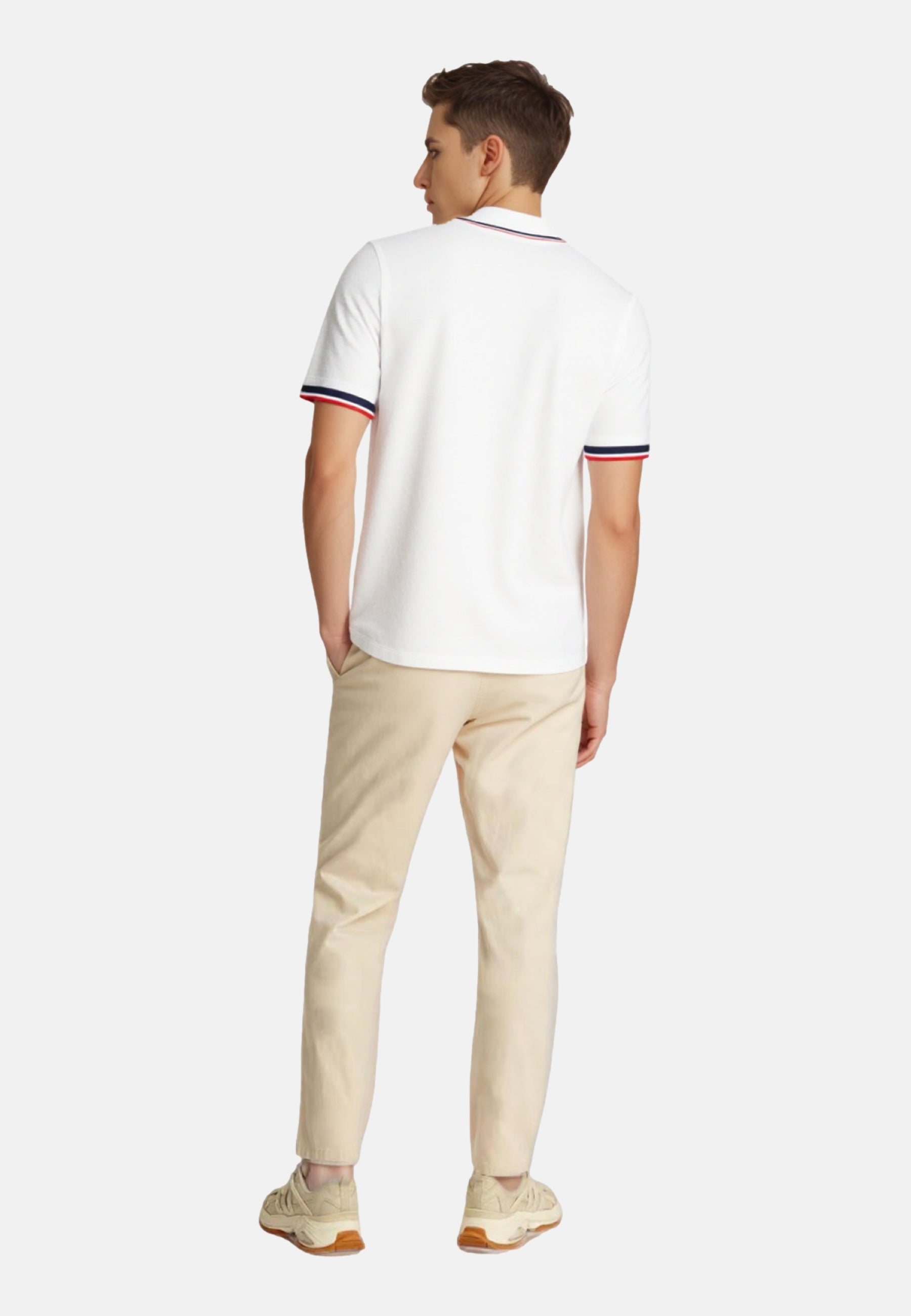 Jack & Jones Piqué-Poloshirt BLUWAVE POLO SS mit Rippbündchen und Logo-Stitching