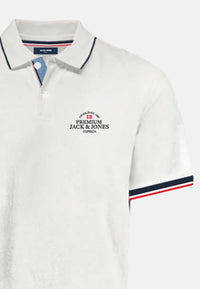 Jack & Jones Piqué-Poloshirt BLUWAVE POLO SS mit Rippbündchen und Logo-Stitching