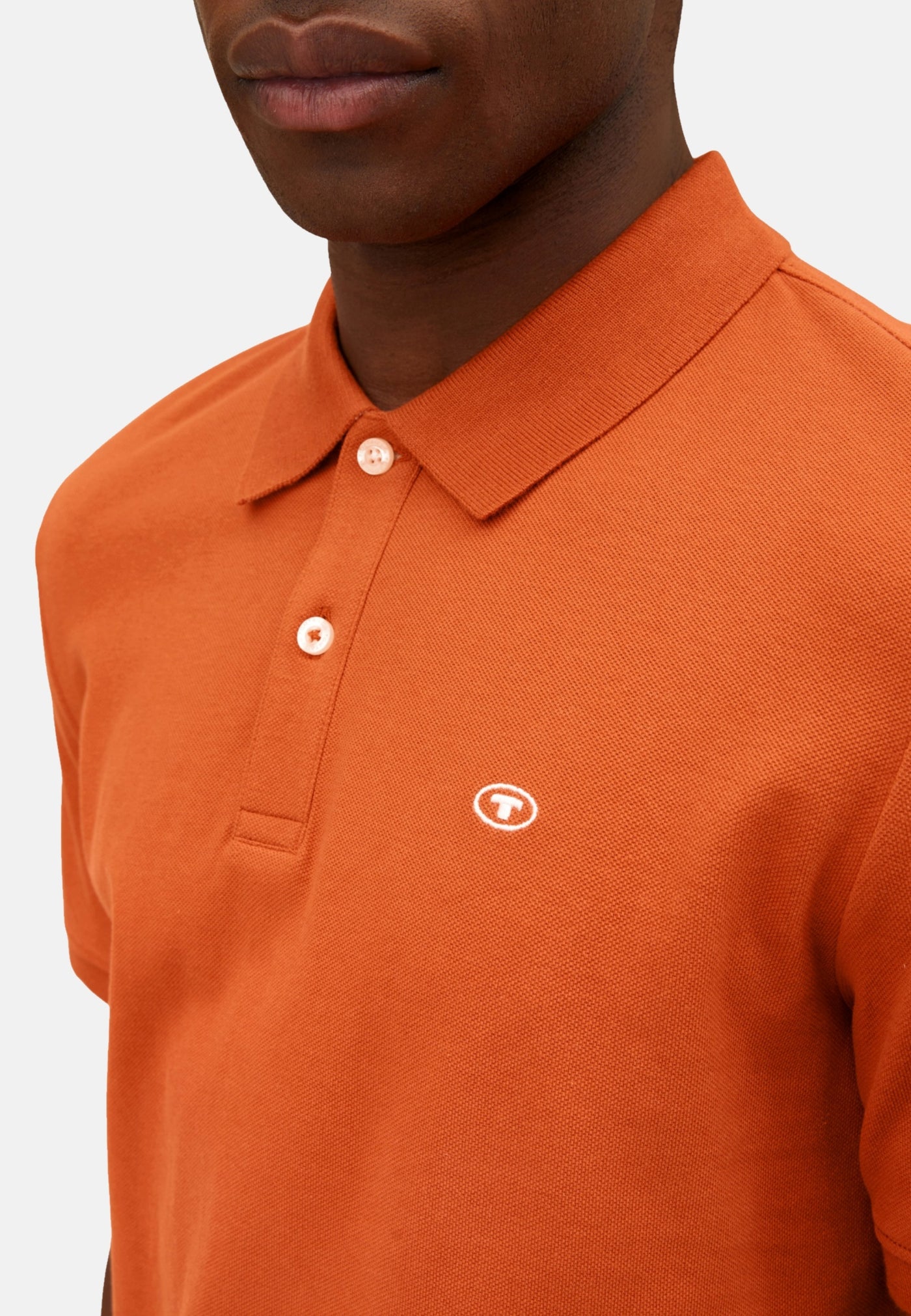 Tom Tailor Basic T-Shirt mit Polokragen und Knopfleiste