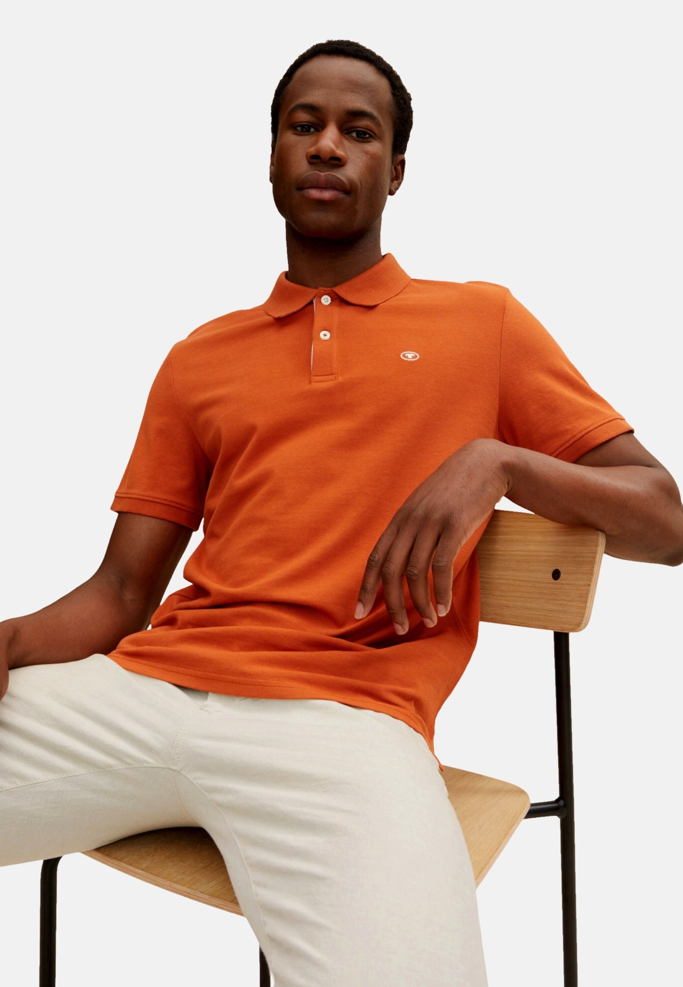 Tom Tailor Basic T-Shirt mit Polokragen und Knopfleiste