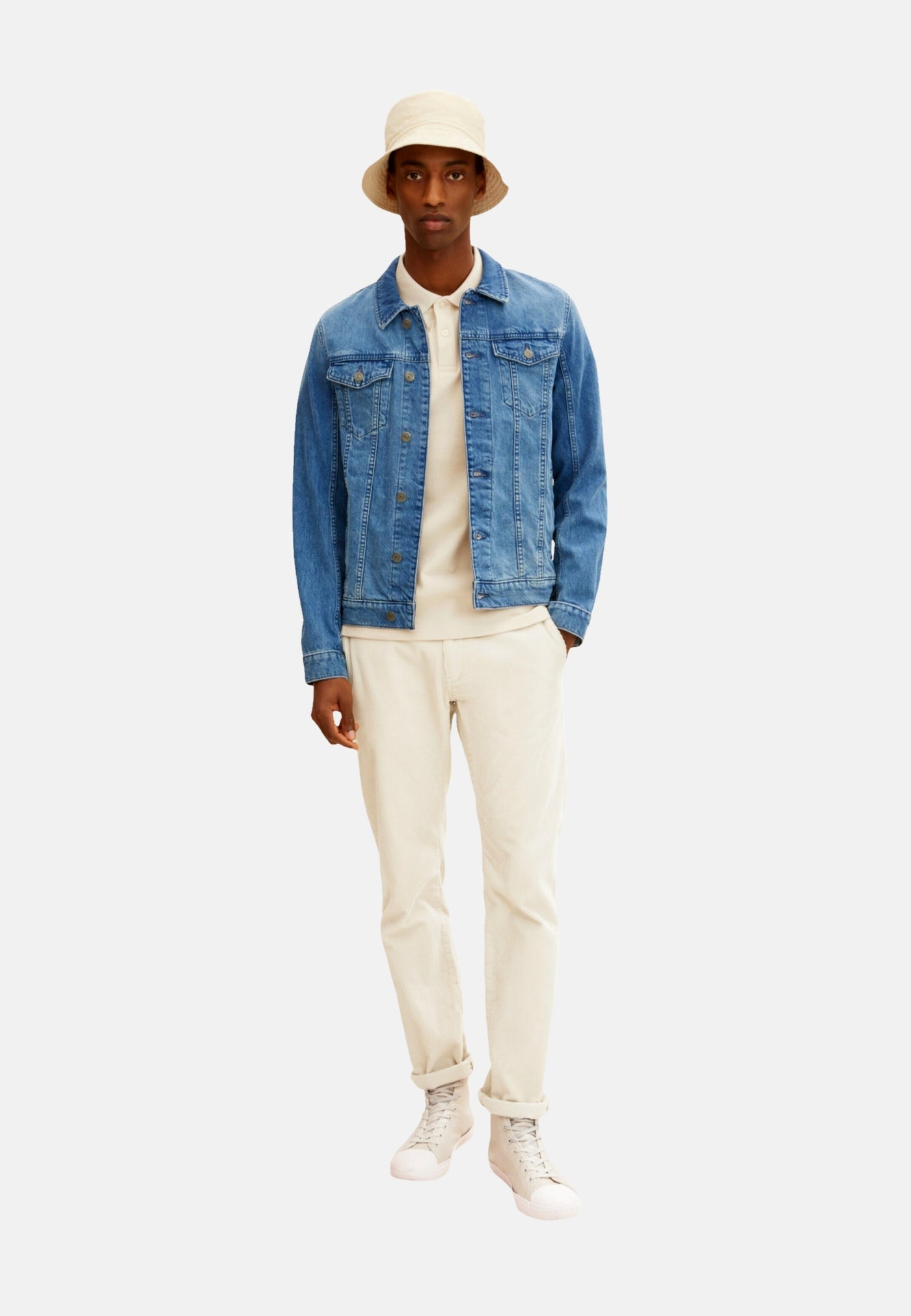 Tom Tailor Basic T-Shirt mit Polokragen und Knopfleiste