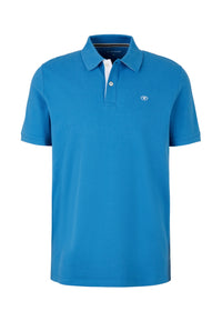 Tom Tailor Basic T-Shirt mit Polokragen und Knopfleiste