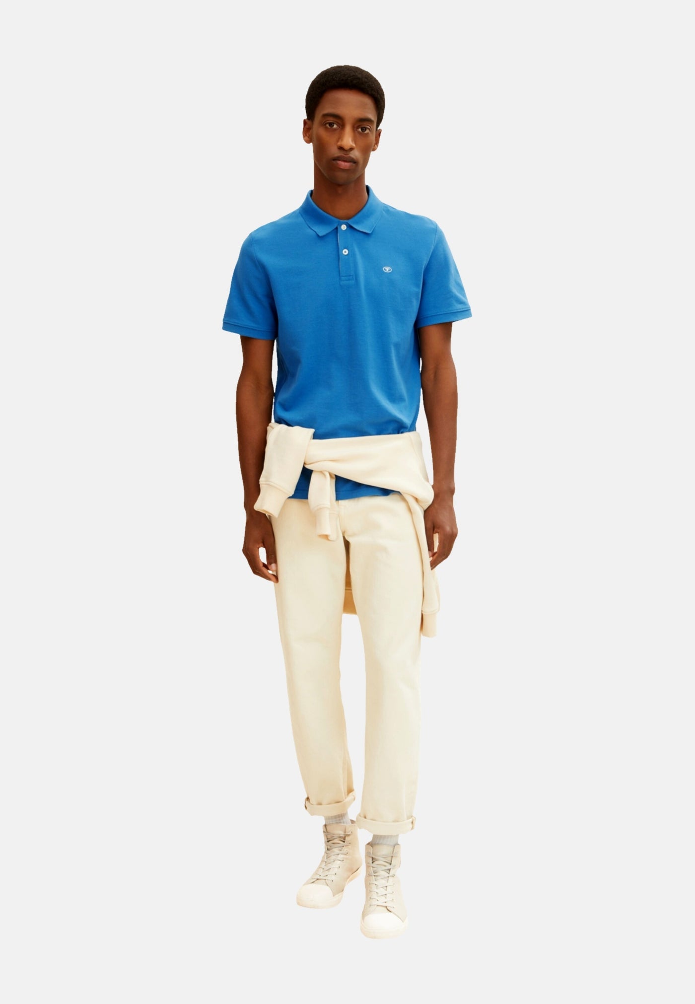 Tom Tailor Basic T-Shirt mit Polokragen und Knopfleiste
