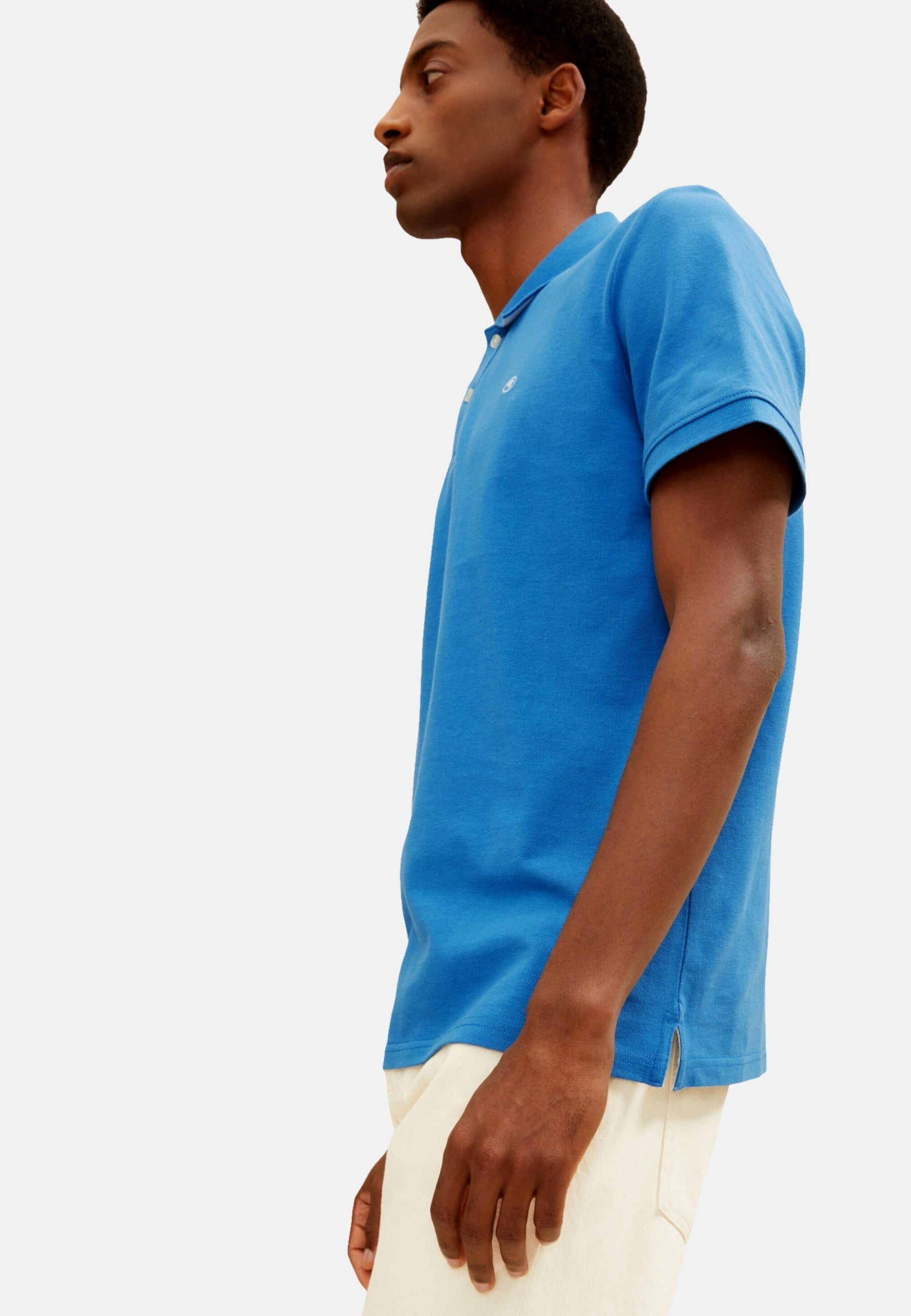 Tom Tailor Basic T-Shirt mit Polokragen und Knopfleiste