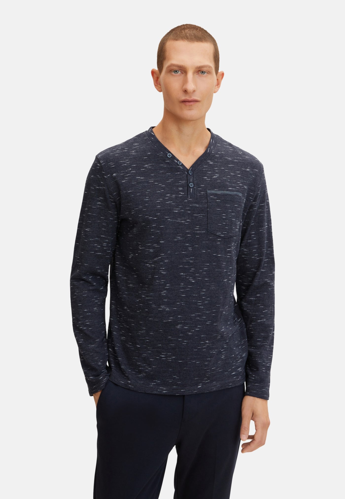 Tom Tailor Langarmshirt mit Henleyausschnitt