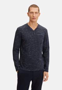 Tom Tailor Langarmshirt mit Henleyausschnitt