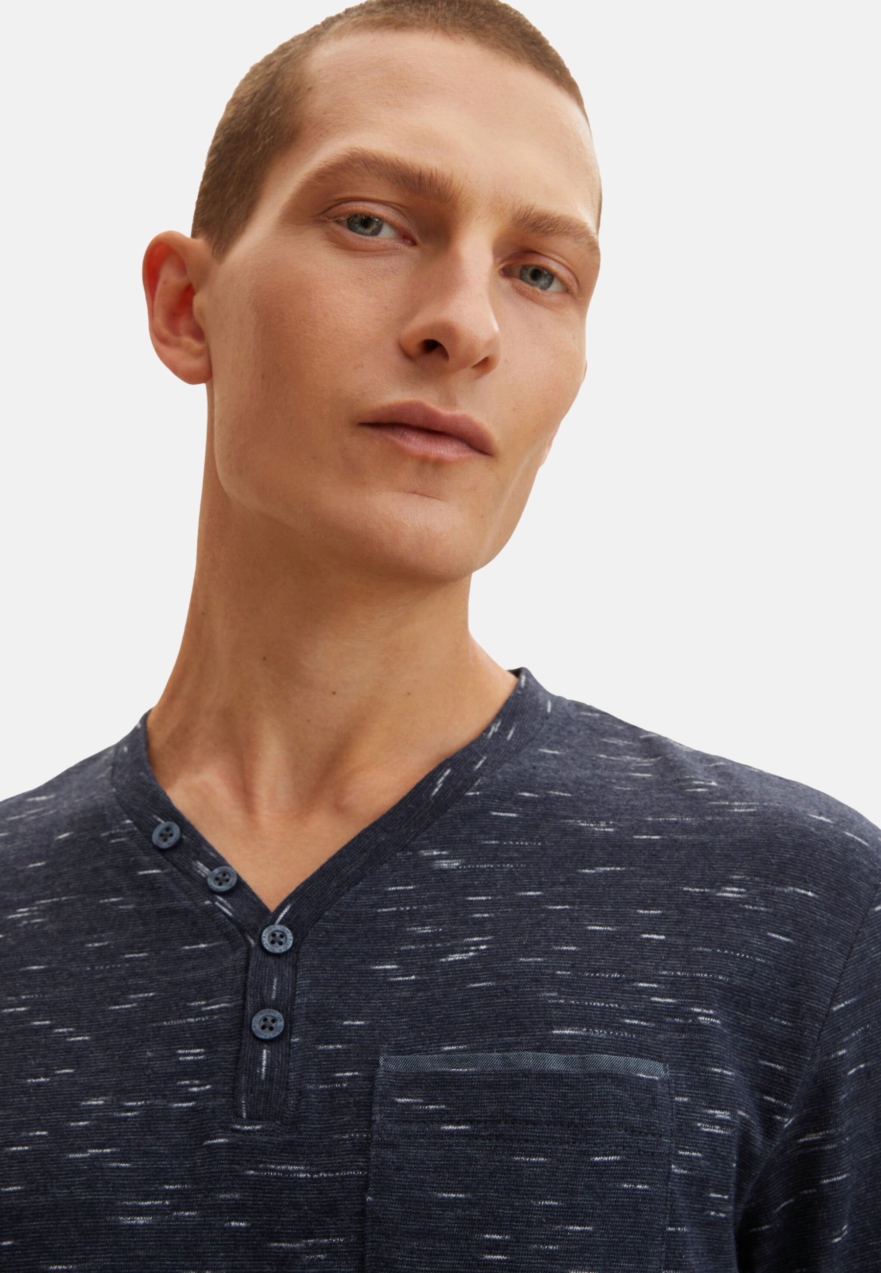 Tom Tailor Langarmshirt mit Henleyausschnitt