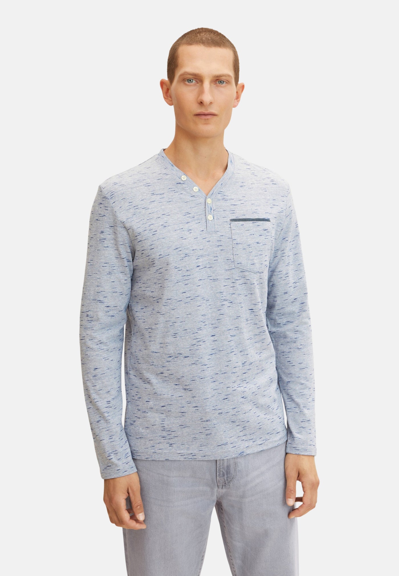 Tom Tailor Langarmshirt mit Henleyausschnitt
