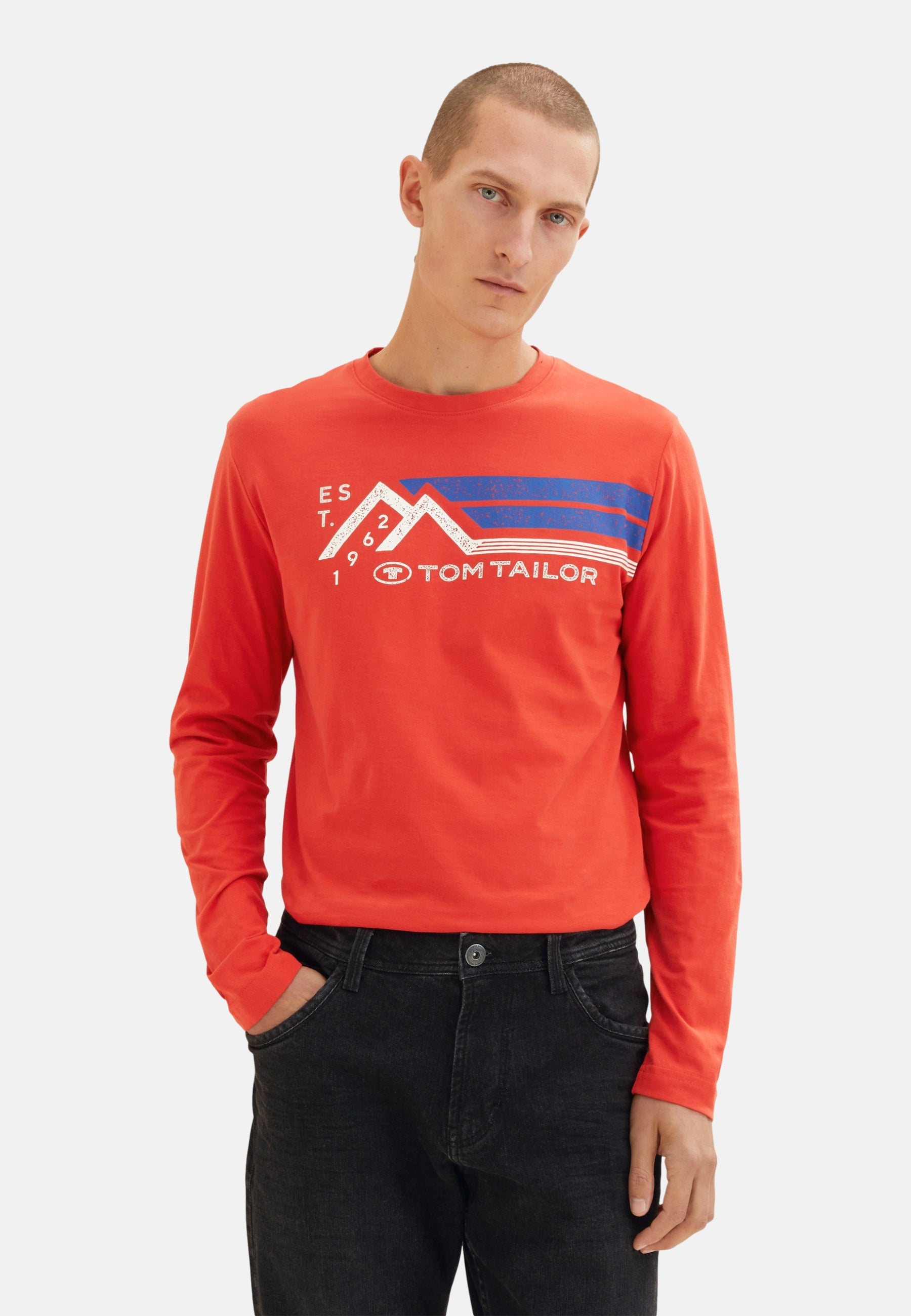 Tom Tailor Langarmshirt mit Rundhalsausschnitt und Motivprint