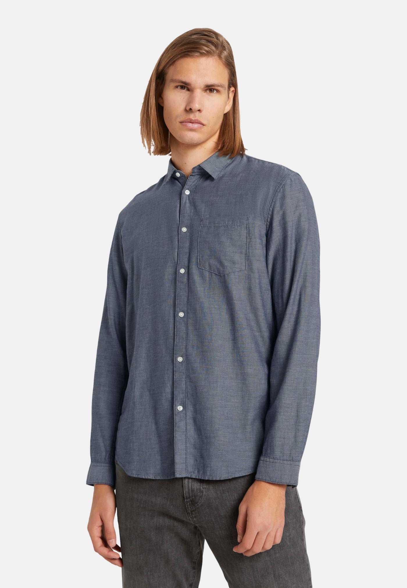 Tom Tailor Shirt fein strukturiert mit Bio Baumwolle