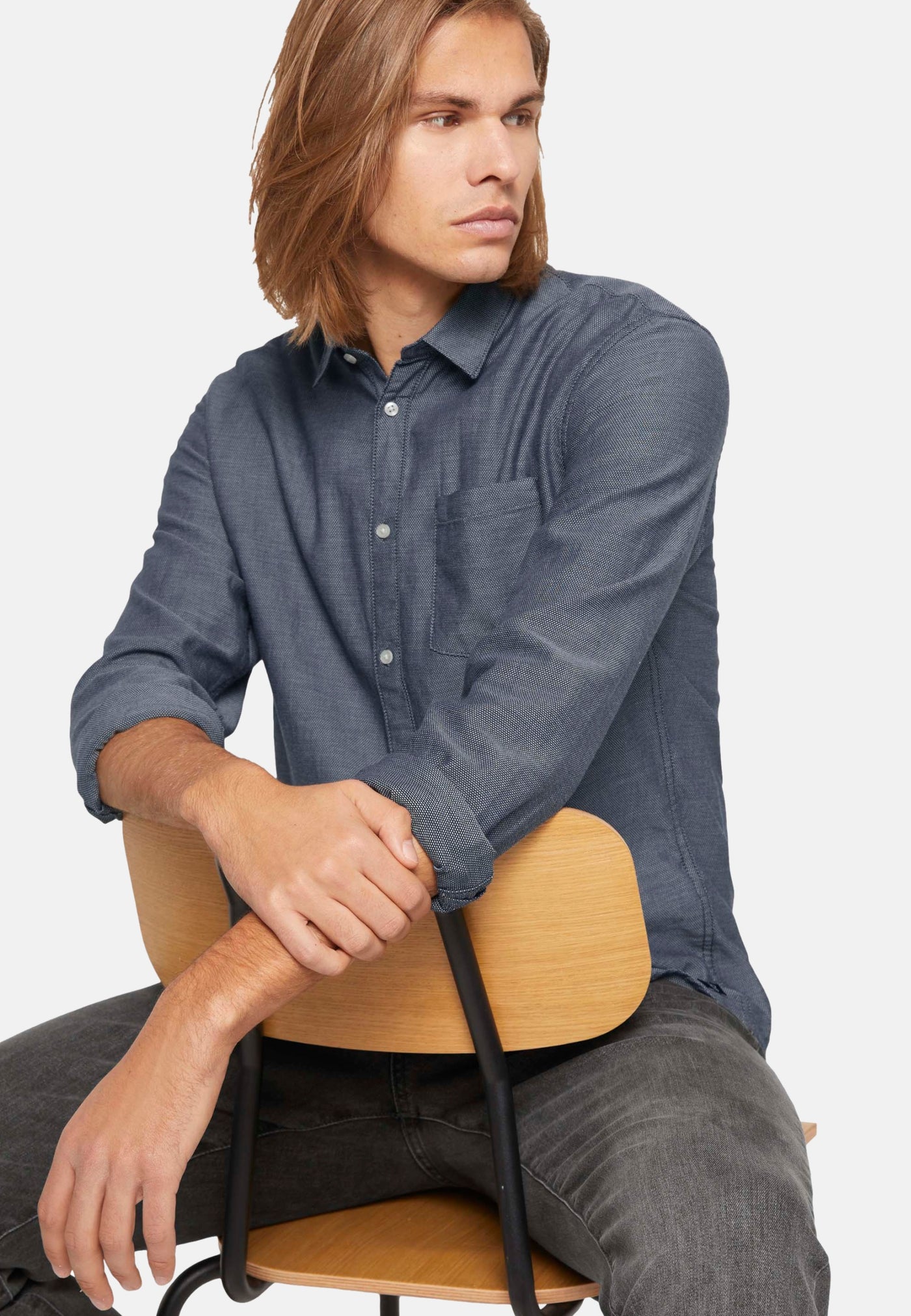 Tom Tailor Shirt fein strukturiert mit Bio Baumwolle