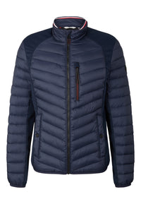 Tom Tailor Hybrid Steppjacke mit Stehkragen und Reißverschluss