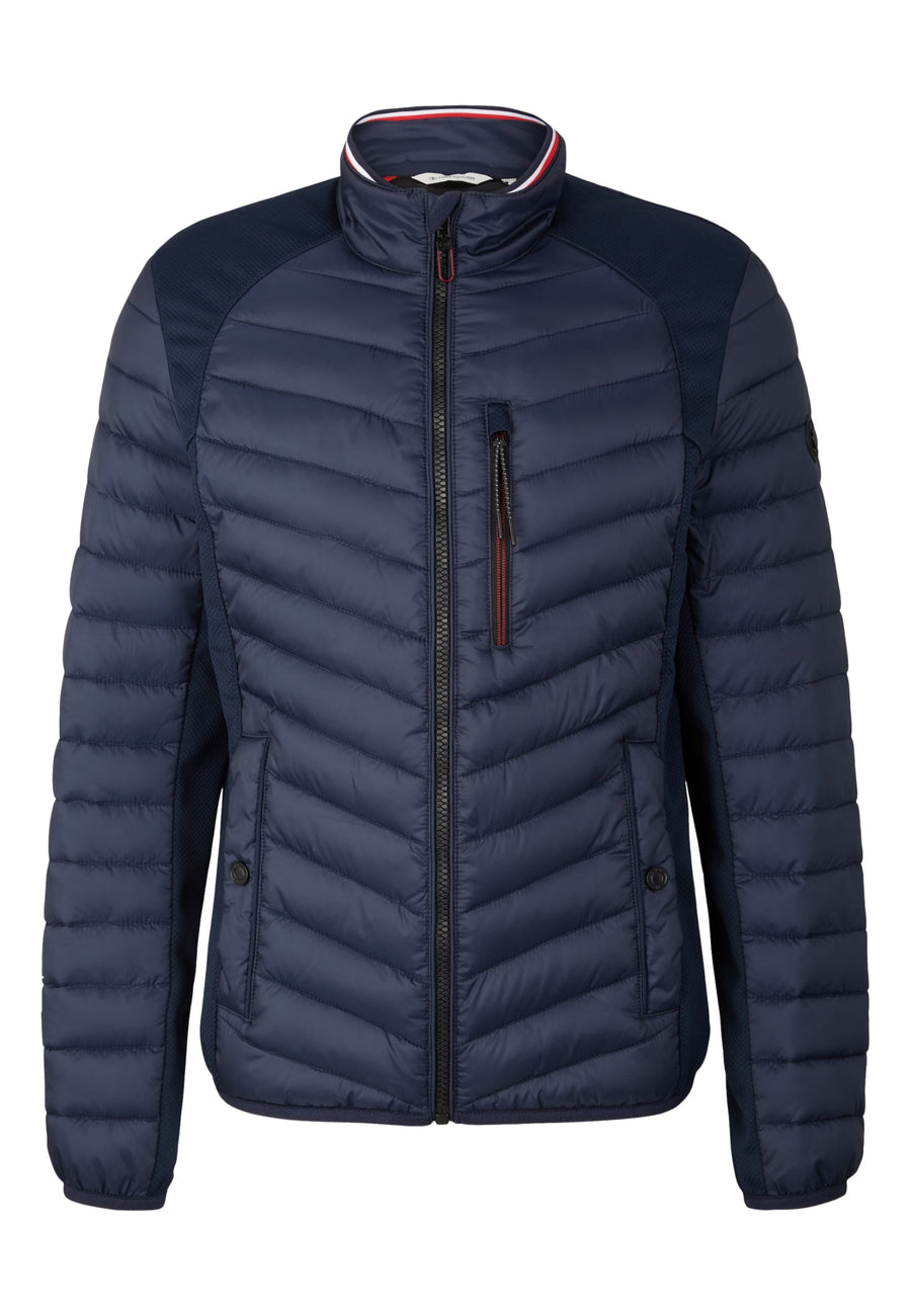 Tom Tailor Hybrid Steppjacke mit Stehkragen und Reißverschluss