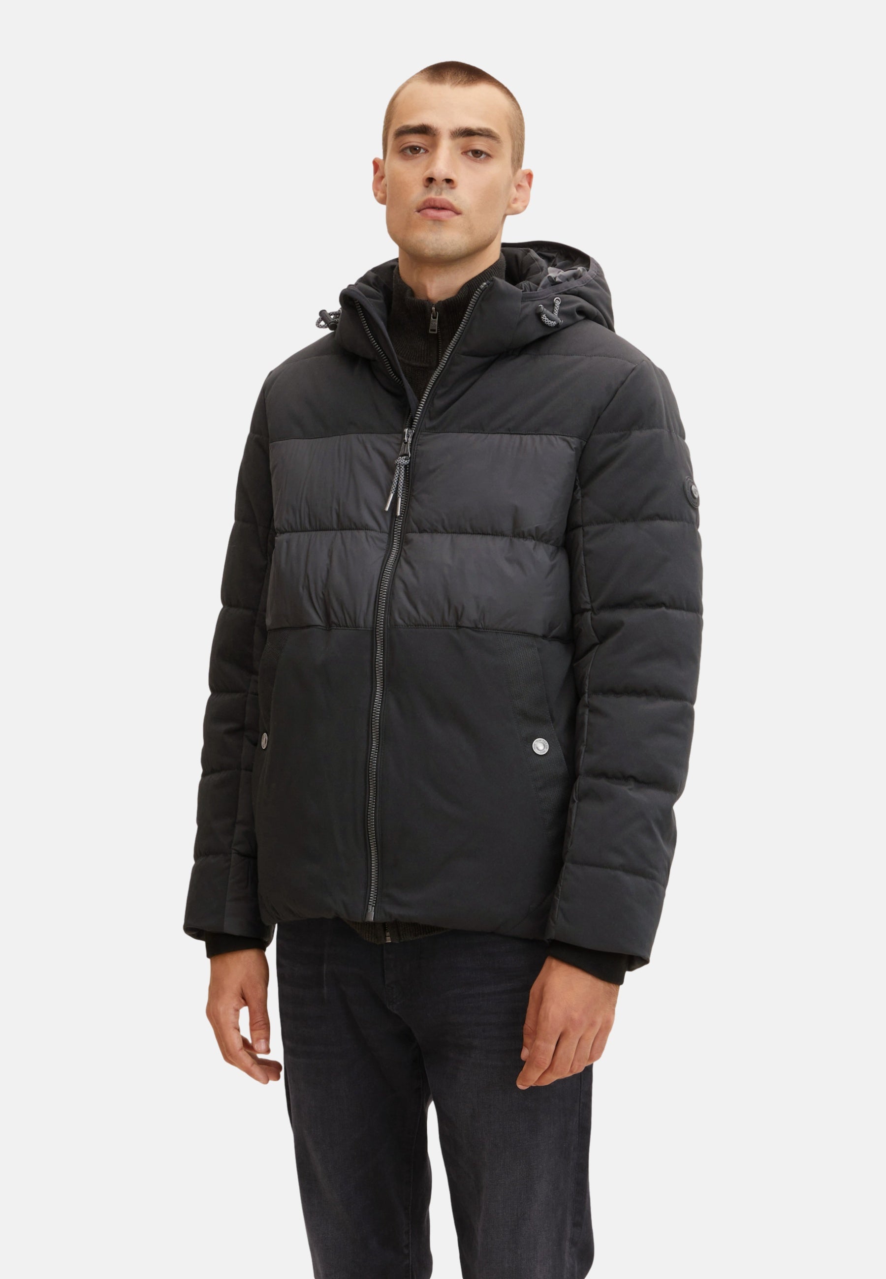 Tom Tailor Pufferjacke mit abnehmbarer Kapuze und seitlichen Eingrifftaschen