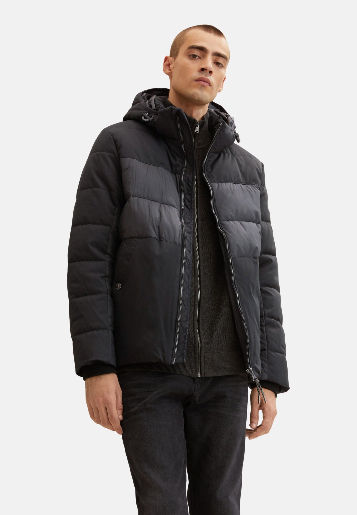 Tom Tailor Pufferjacke mit abnehmbarer Kapuze und seitlichen Eingrifftaschen