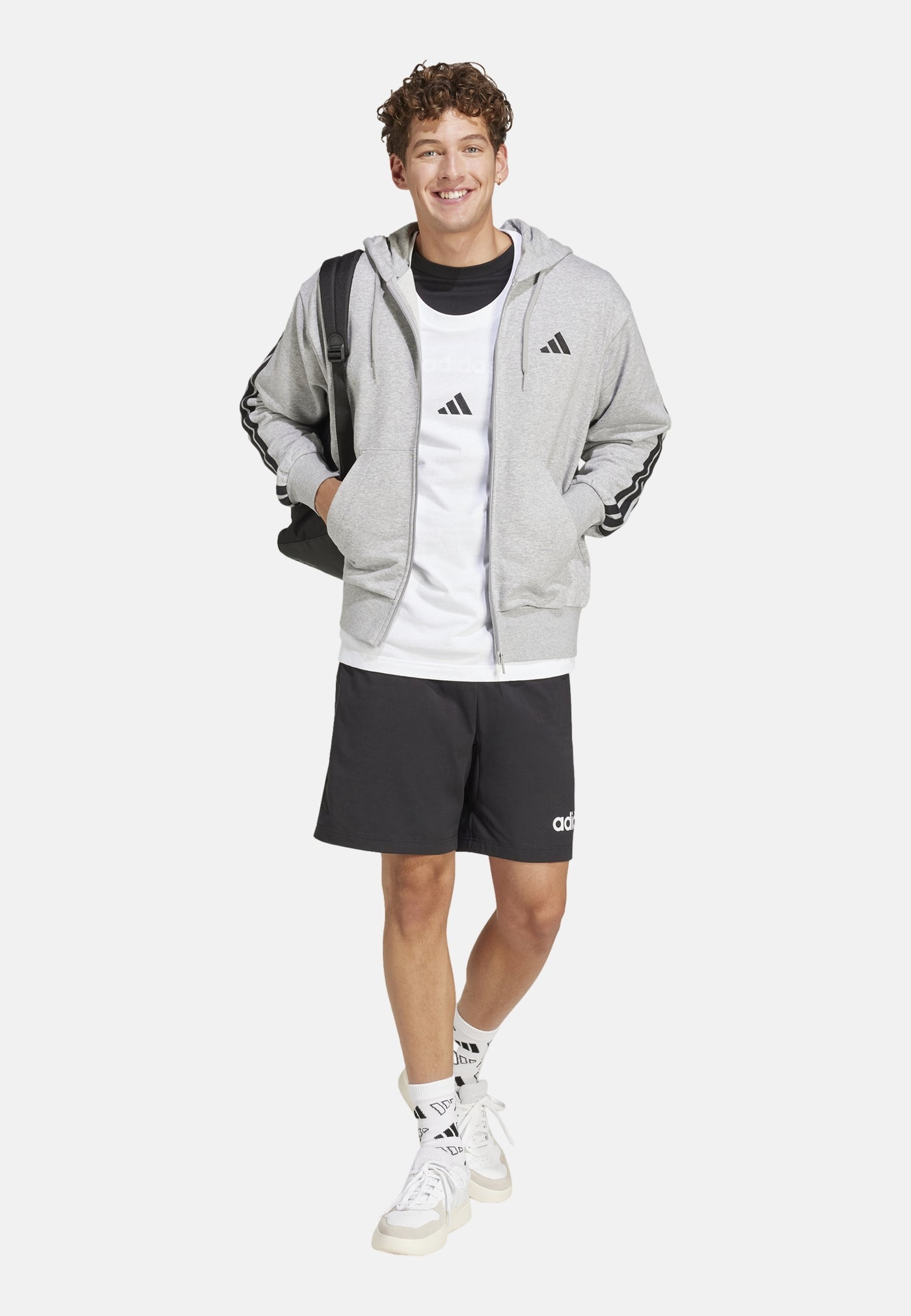 Adidas M 3S FT FZ HD Kapuzensweatjacke