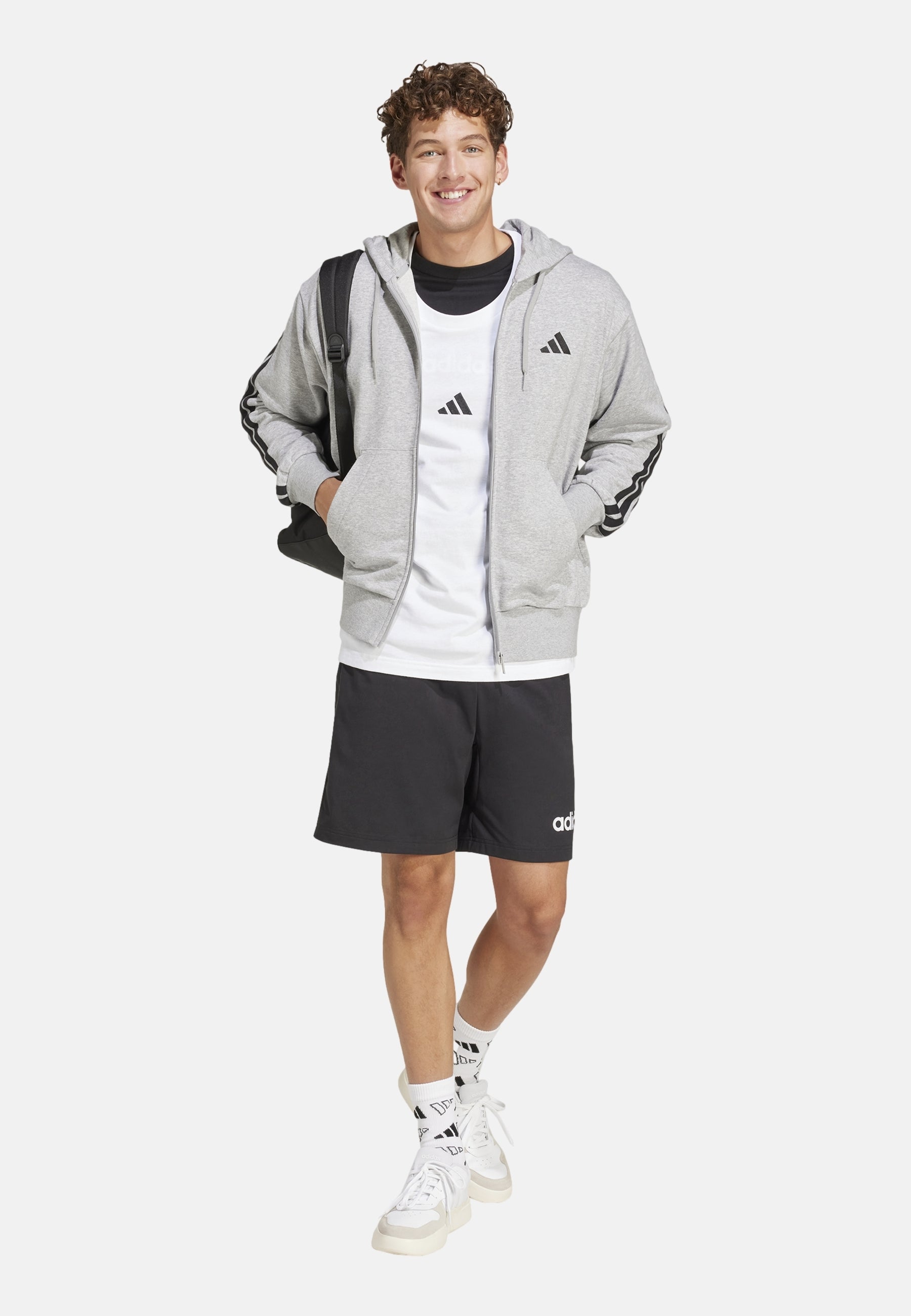 Adidas M 3S FT FZ HD Kapuzensweatjacke