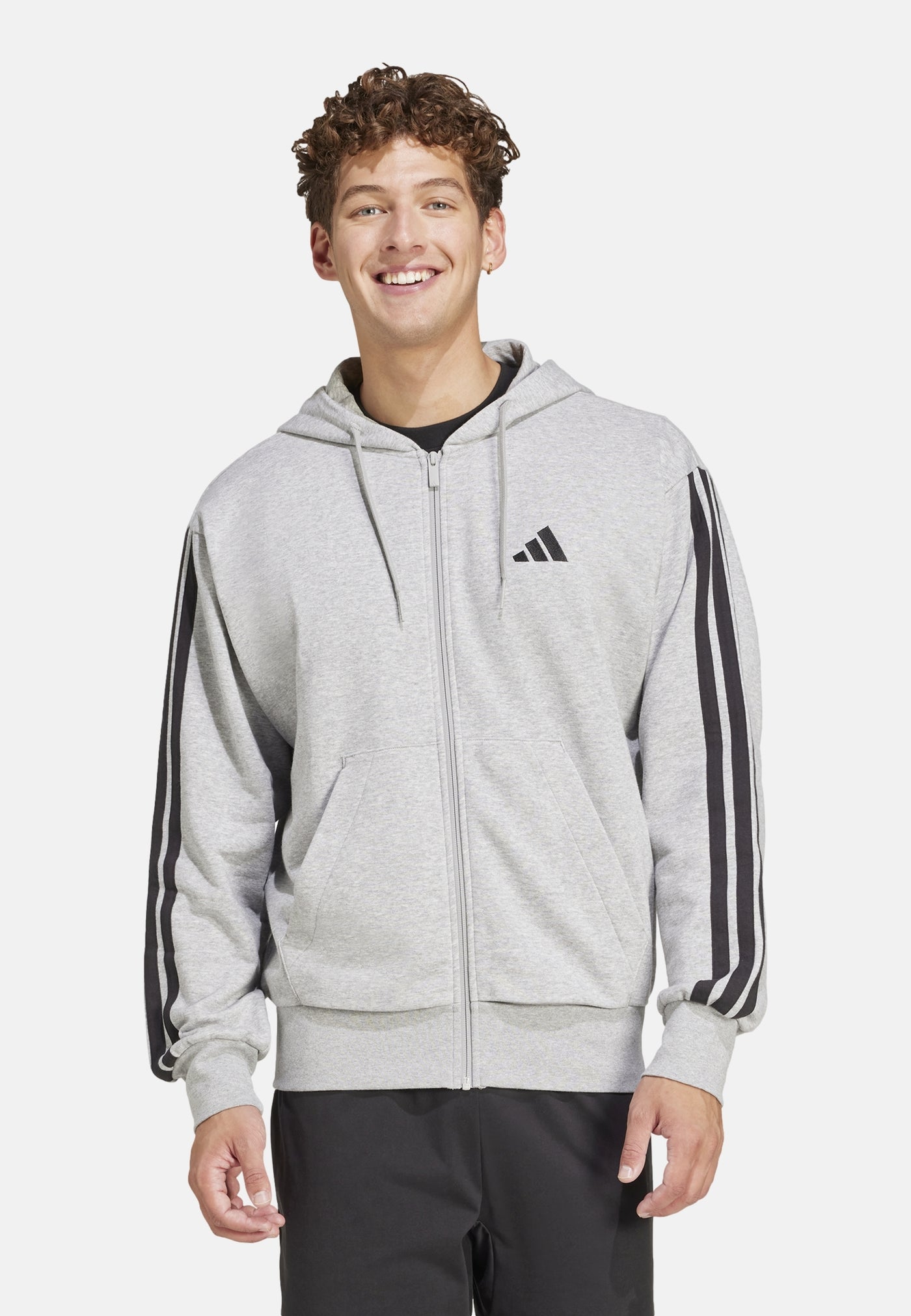 Adidas M 3S FT FZ HD Kapuzensweatjacke