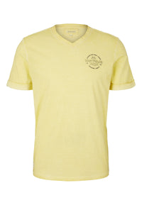Tom Tailor T-Shirt mit Logo Print und V-Ausschnitt