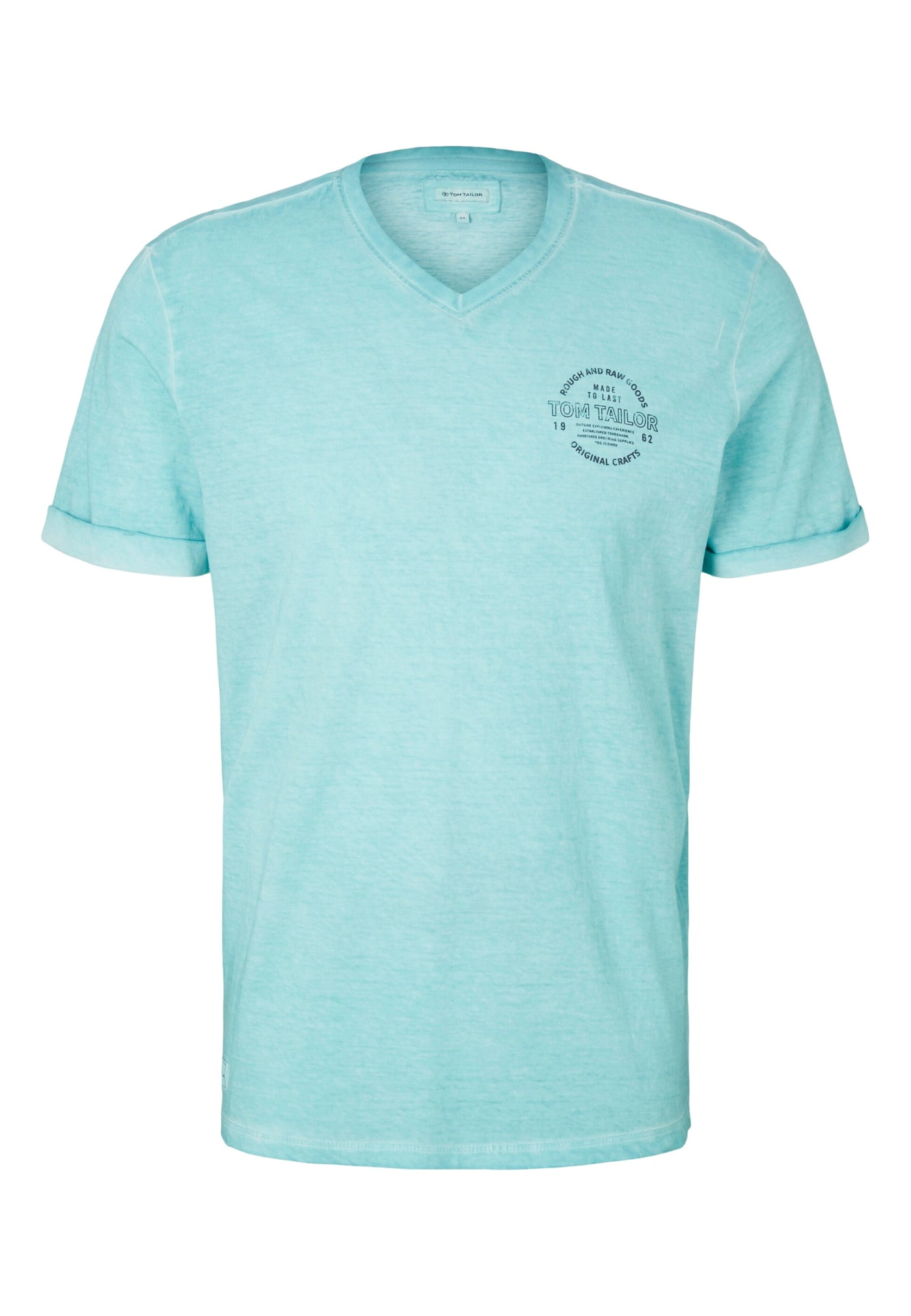 Tom Tailor T-Shirt mit Logo Print und V-Ausschnitt