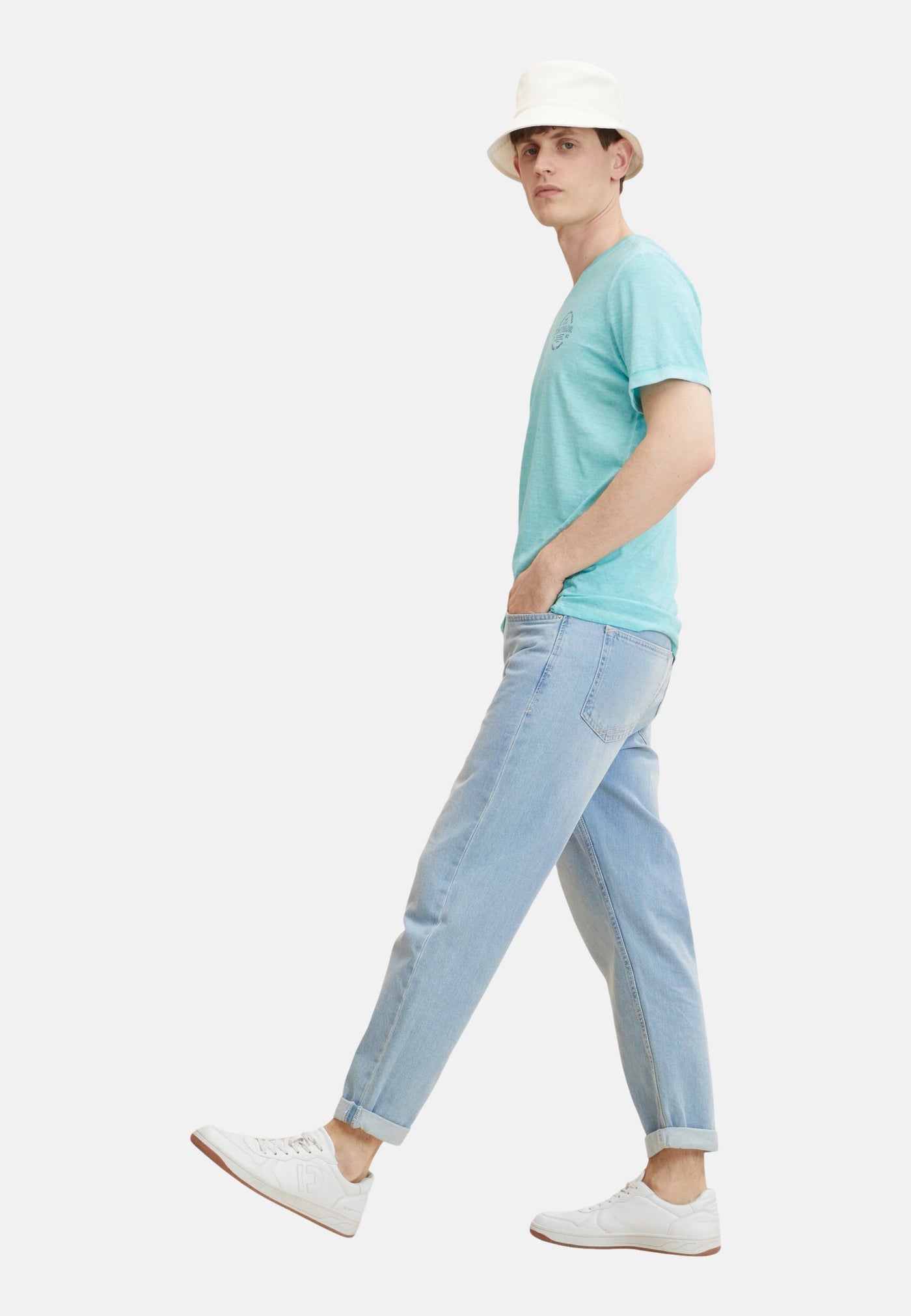 Tom Tailor T-Shirt mit Logo Print und V-Ausschnitt