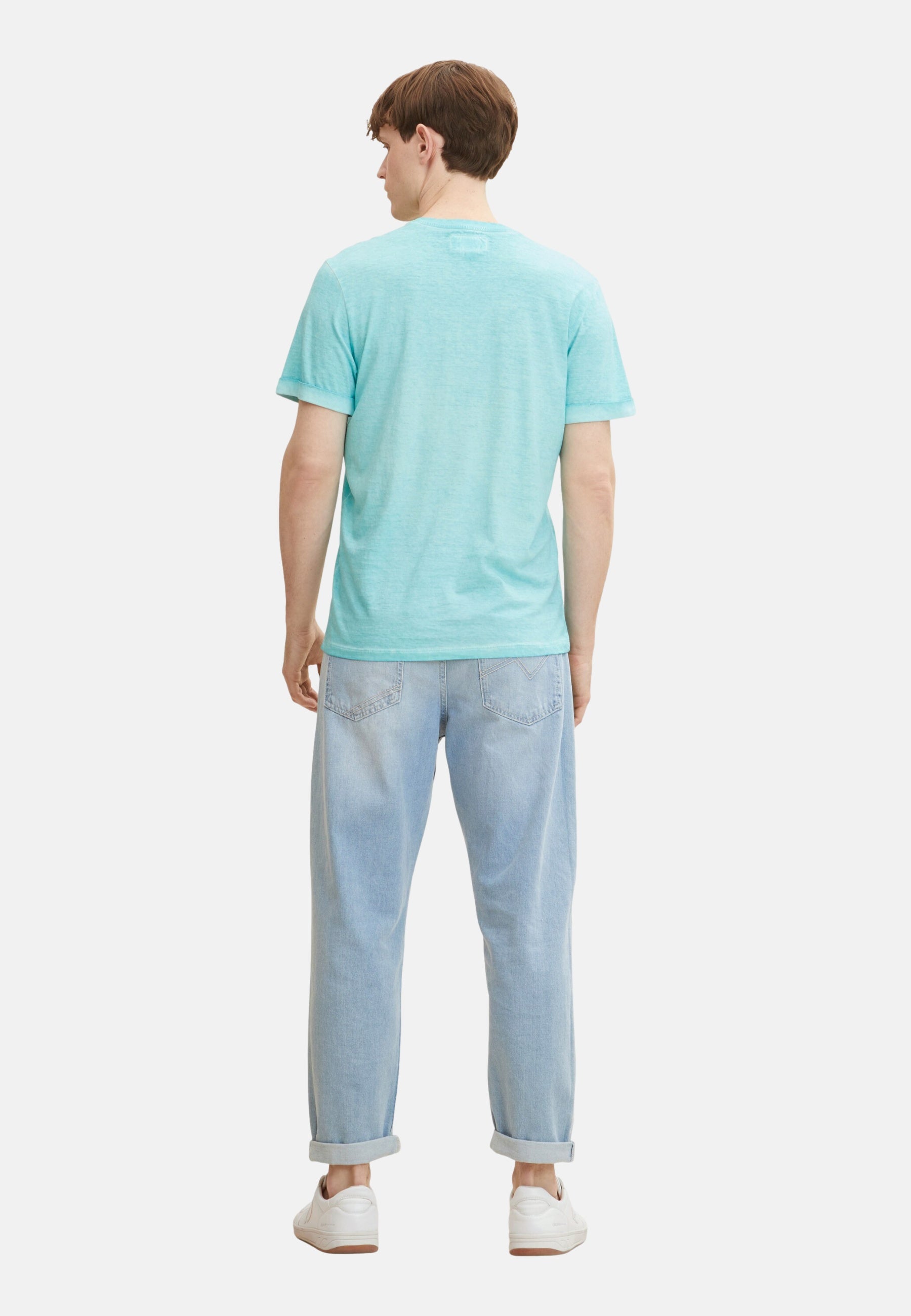 Tom Tailor T-Shirt mit Logo Print und V-Ausschnitt
