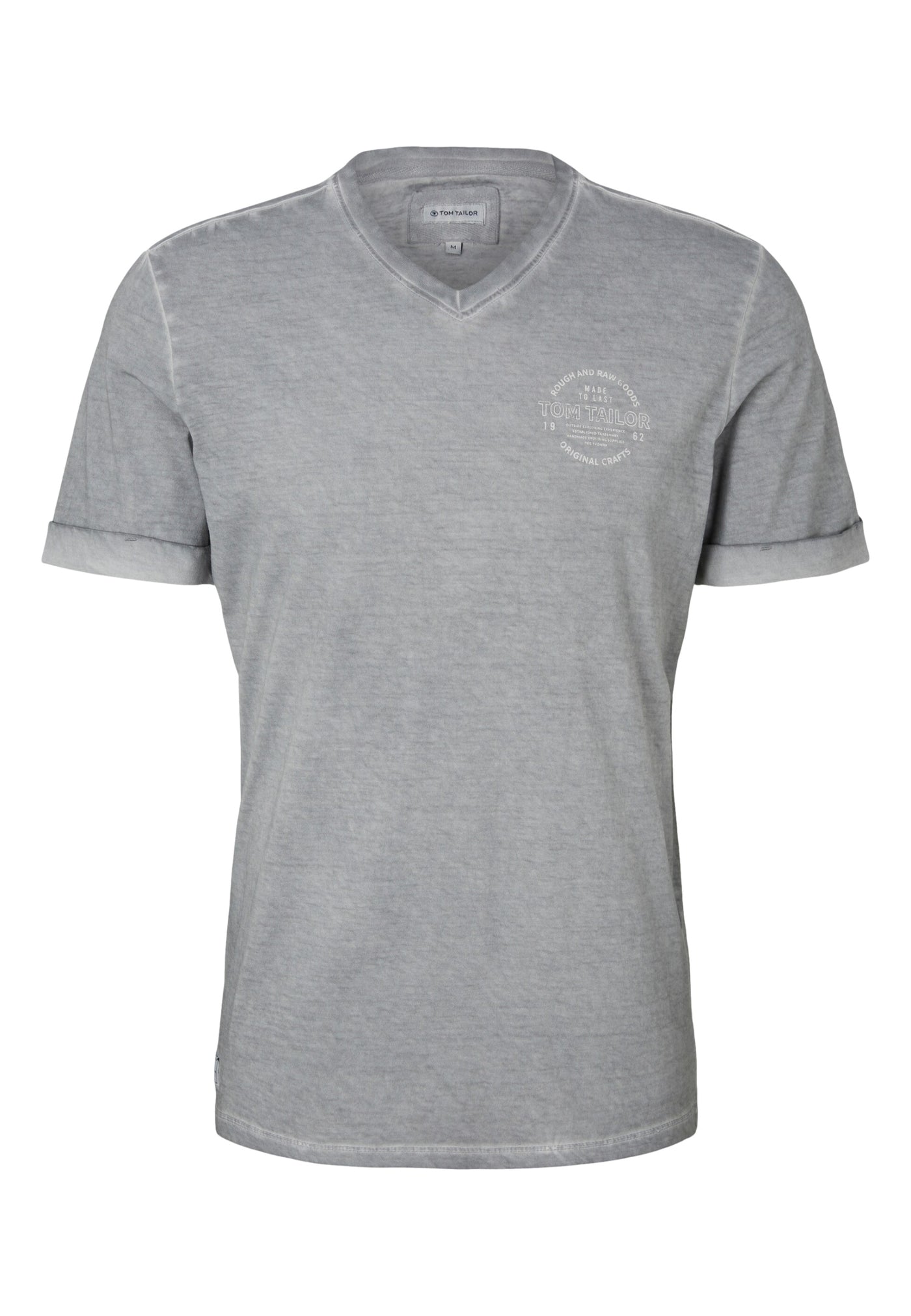 Tom Tailor T-Shirt mit Logo Print und V-Ausschnitt