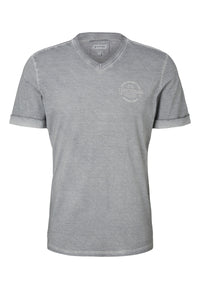 Tom Tailor T-Shirt mit Logo Print und V-Ausschnitt