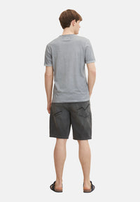 Tom Tailor T-Shirt mit Logo Print und V-Ausschnitt
